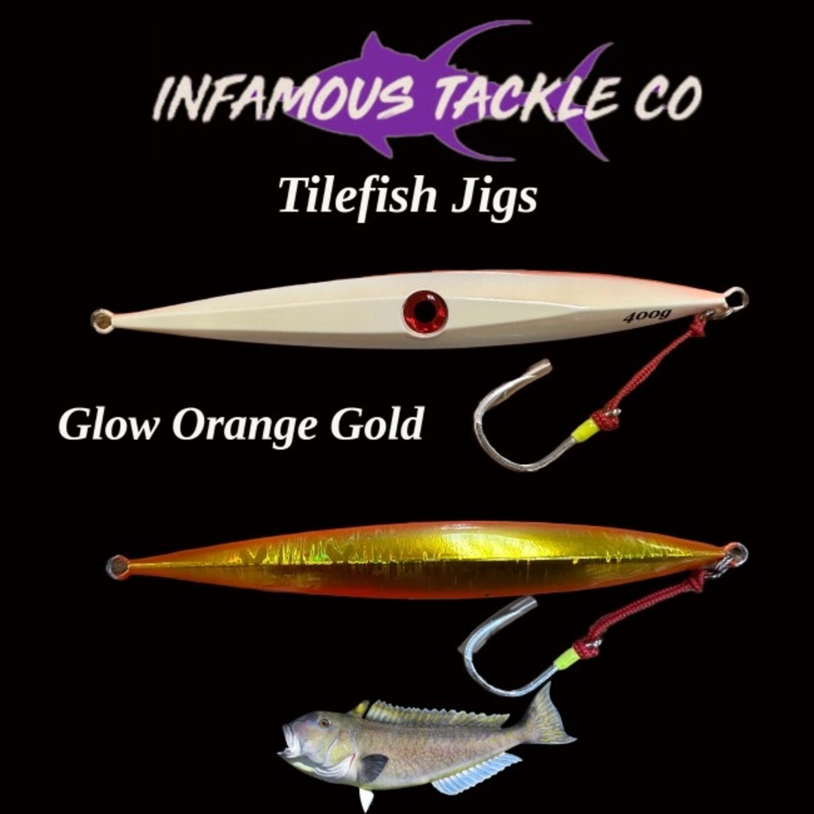 Infamous Tackle Co. Tilefish Red Eye Jigs