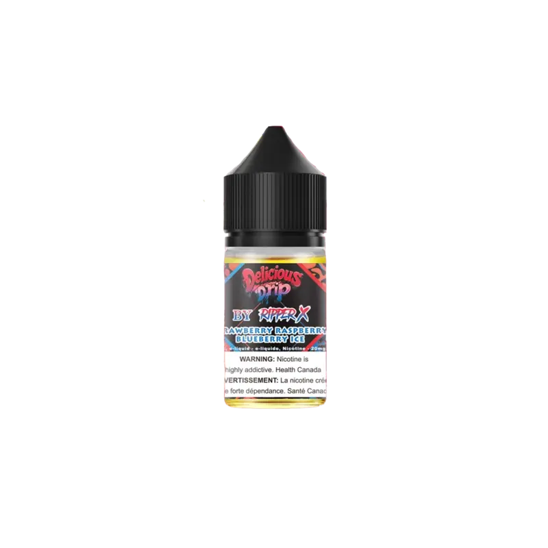 Delicious Drip Nic Salt 20mg Strawberry Raspberry Blueberry Ice 30ml