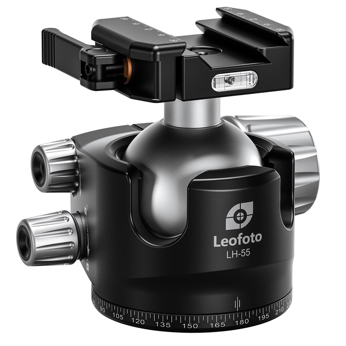 LeoFoto LH-55LSC Lever-Release Hybrid Clamp Ball Head for Shooting/Hunting  Arca & Picatinny Clamp