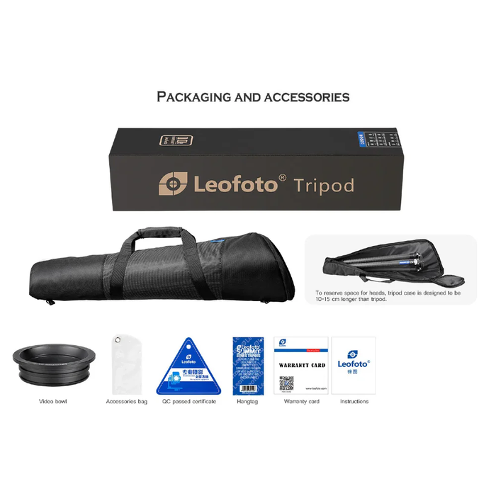 LeoFoto LN-404C Heavy Duty Tripod with 100mm Bowl+Platform & Bag