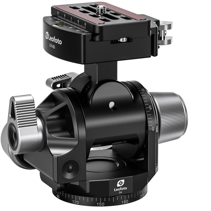 LeoFoto G4-LR Four Way Geared Head with Lever Release Clamp | Arca Compatible