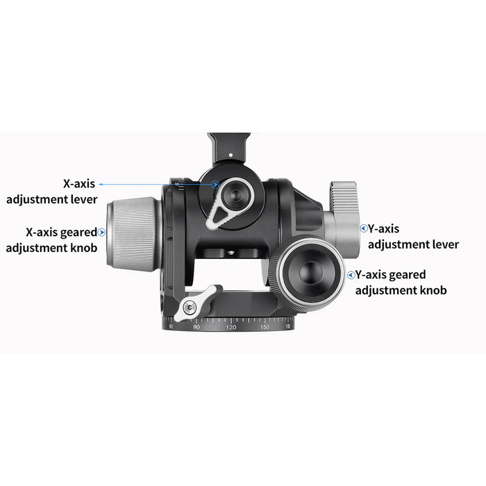 LeoFoto G4-LR Four Way Geared Head with Lever Release Clamp | Arca Compatible