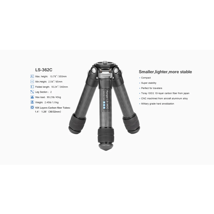 LeoFoto LS-362C Short Ranger Series Tripod Set