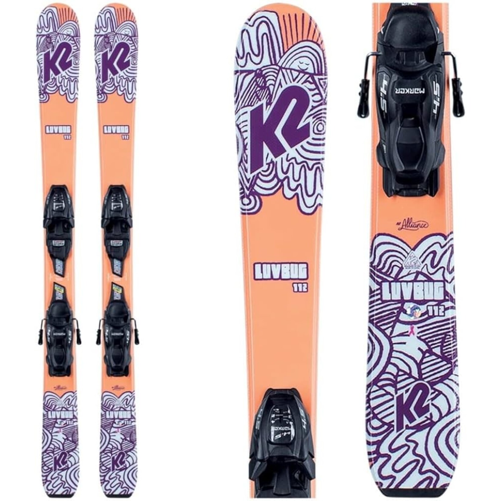 K2スキー【美品・キッズスキー88cm】K2 LUVBUG + FDT 4.5