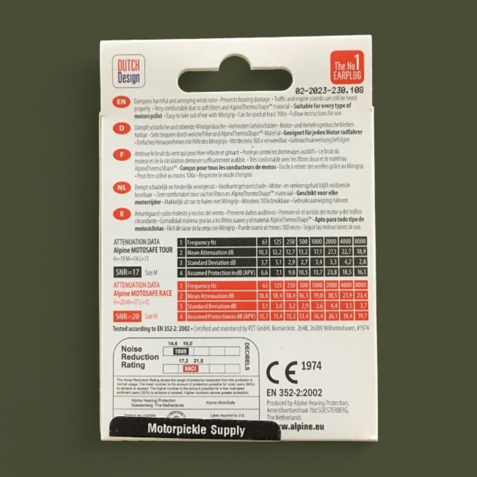 Alpine Hearing Protection MotoSafePro Earplugs
