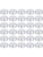 Tin 1 oz. Flat w/clear top