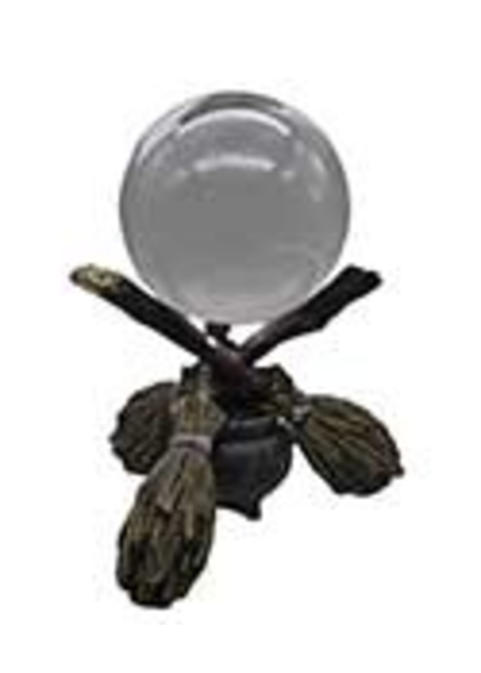 Clear Gazing Ball on broom Stand
