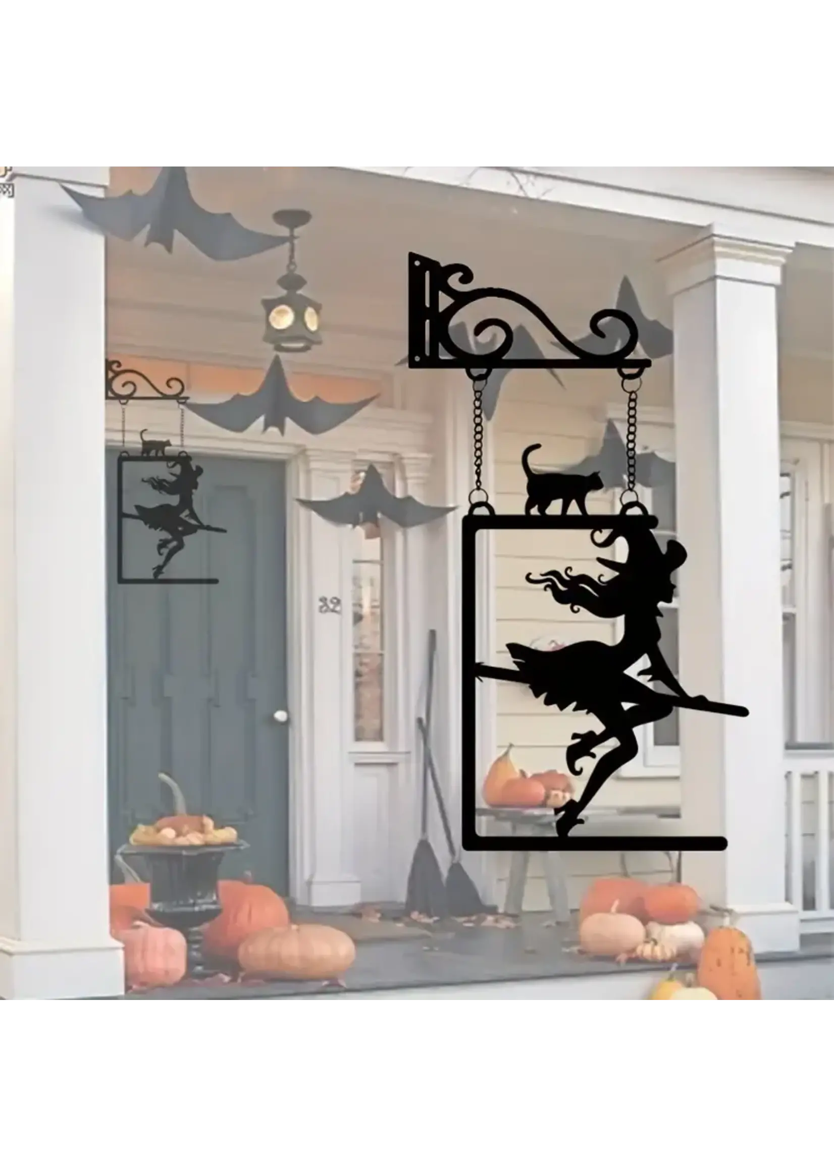 Witch on Broom  Metal Wall Art