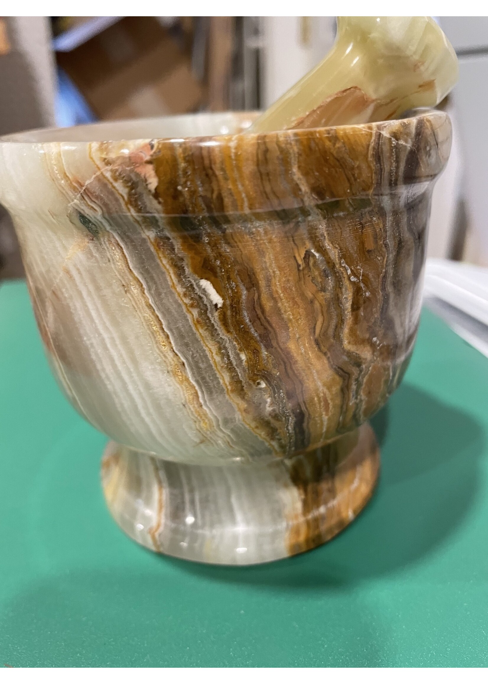 Mortar & Pestle Green onyx  small