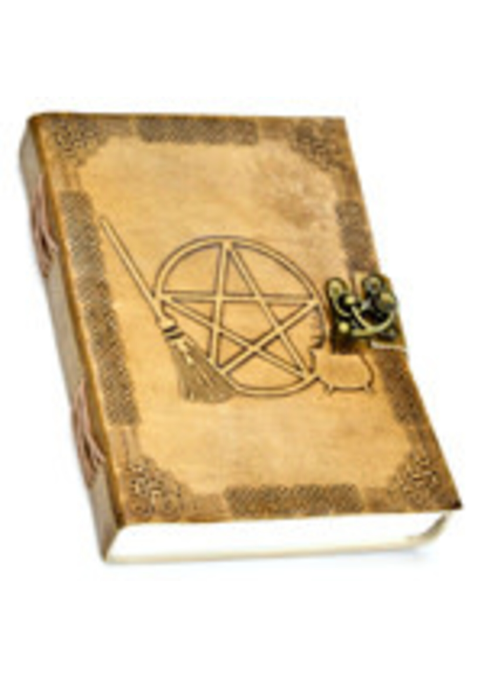 Book of Shadows Broom & Pentacle 5x7