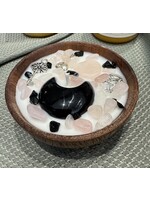 mini candle bowl w/crystals