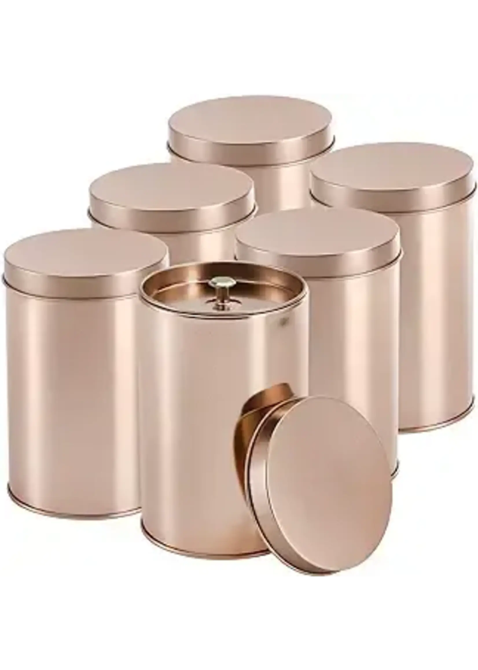 Tin Tea Container  12 oz Rose Gold