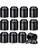 Tin Tea Canister w/Double Lid 8 oz Black