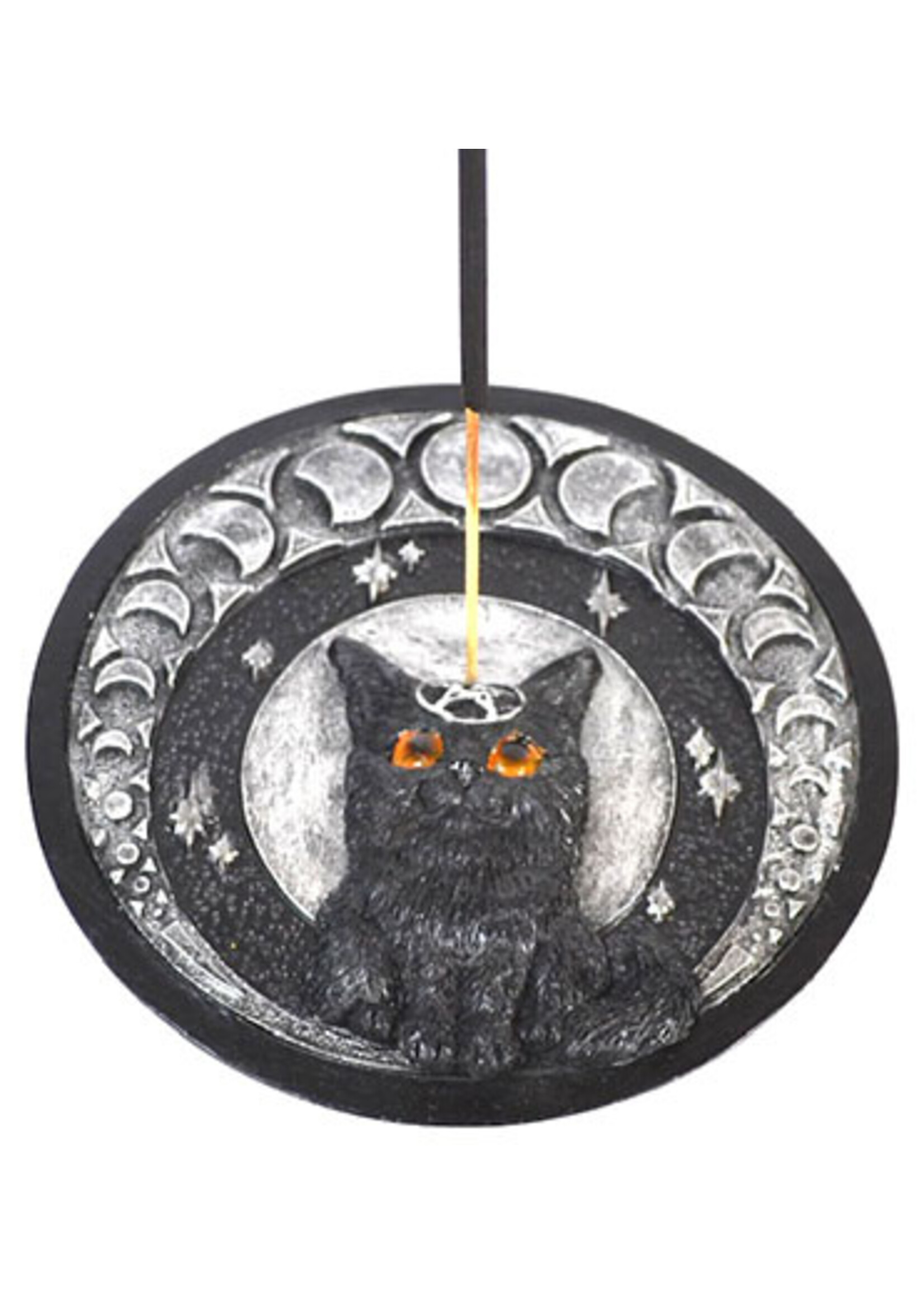 Burner Incense 5" Round Cat