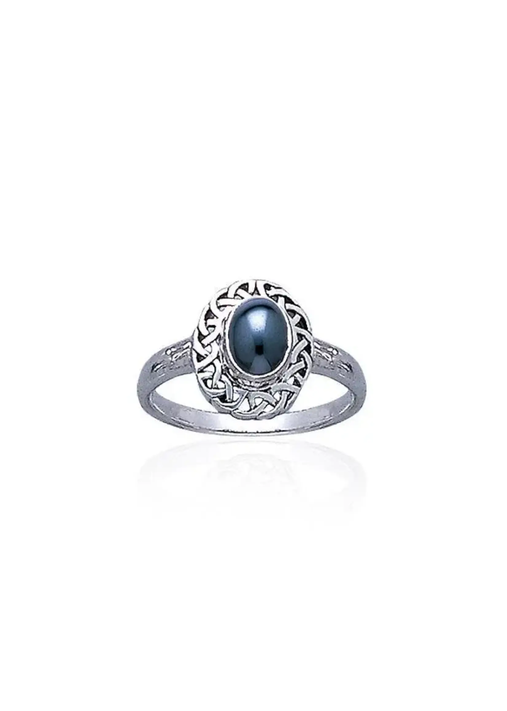 Ring w/ stone Celtic Knot Surround TR752