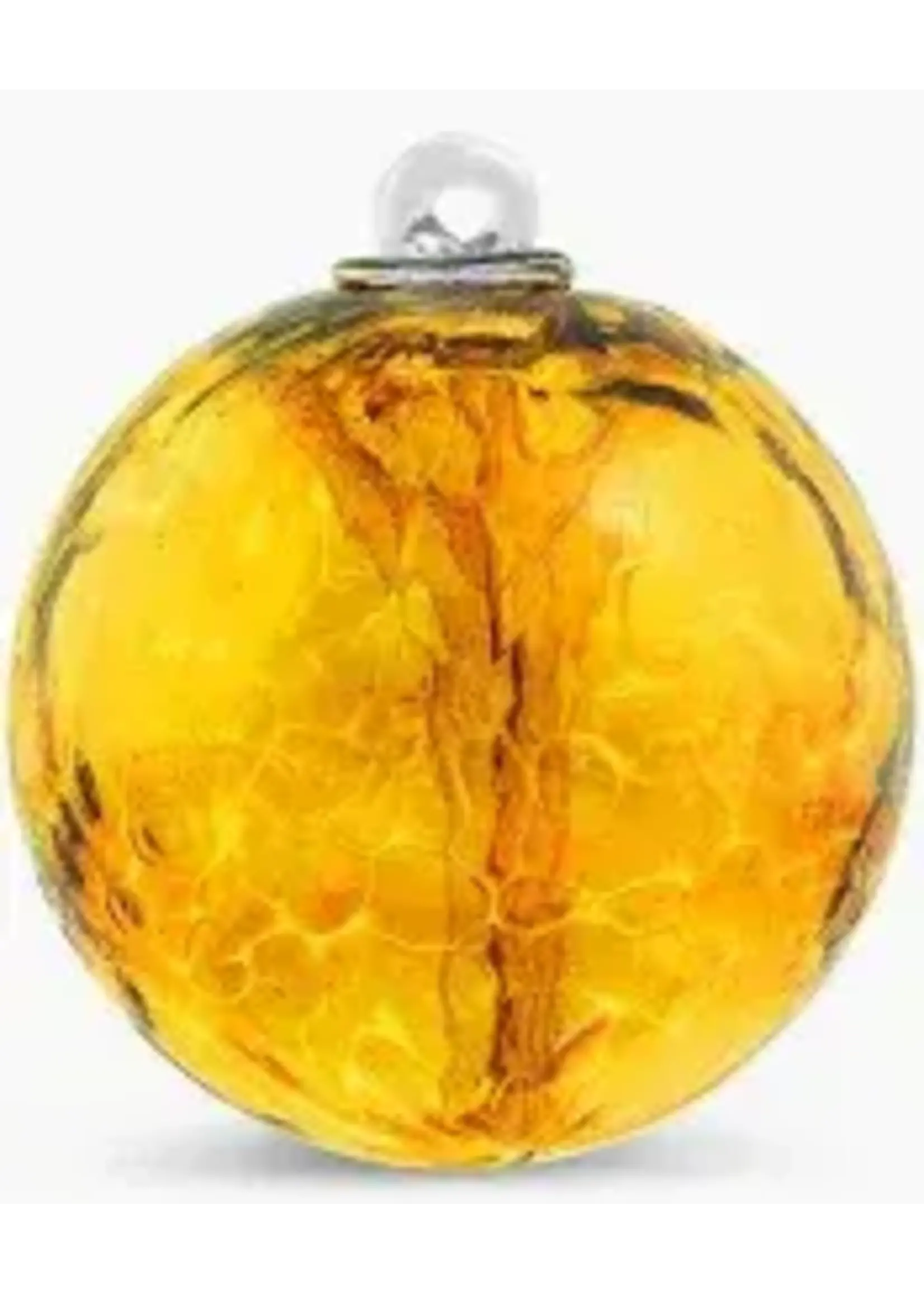 Witch Ball Iridescent Lemon Yellow R026L