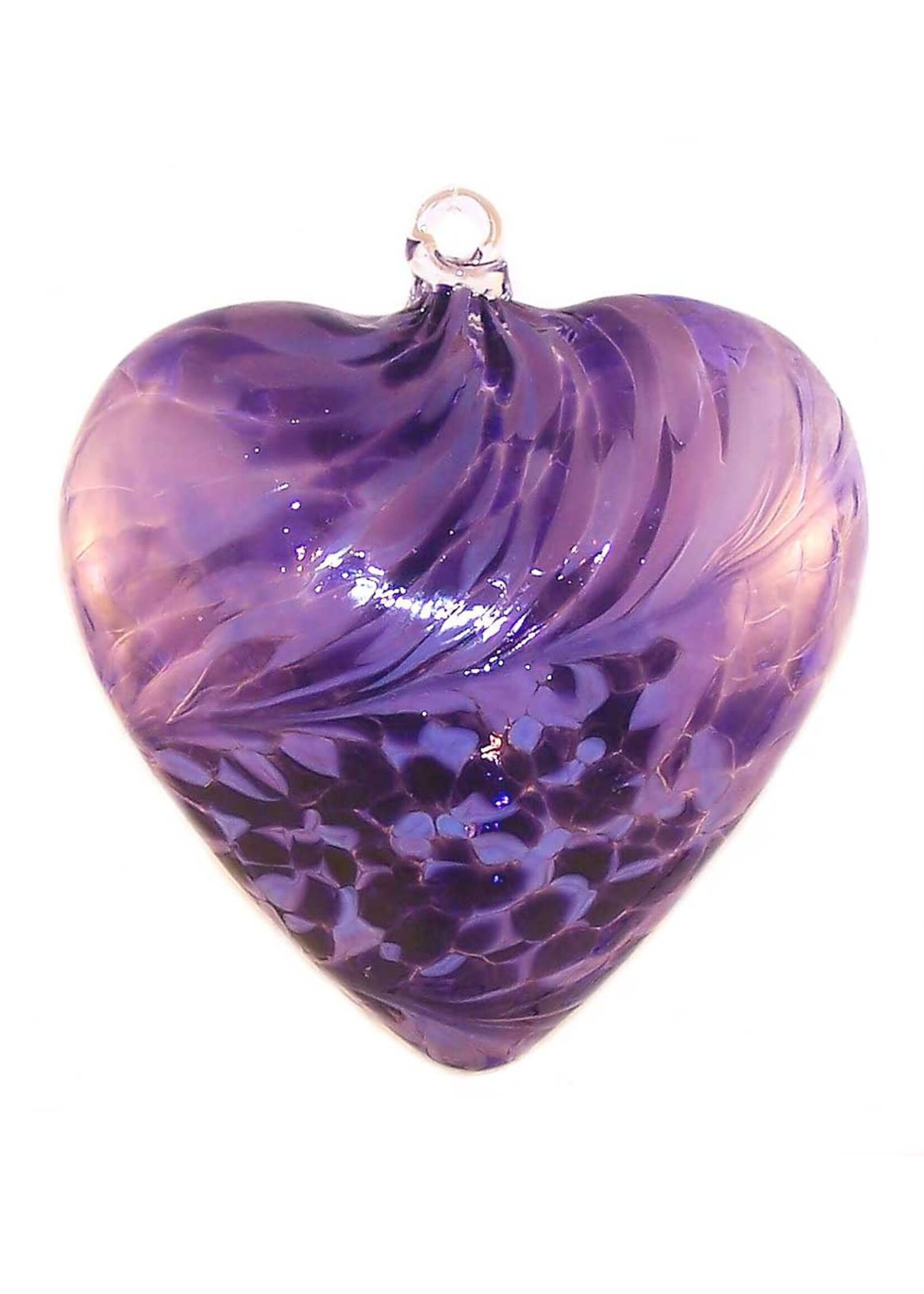 Heart Glass Purple  2" HP2