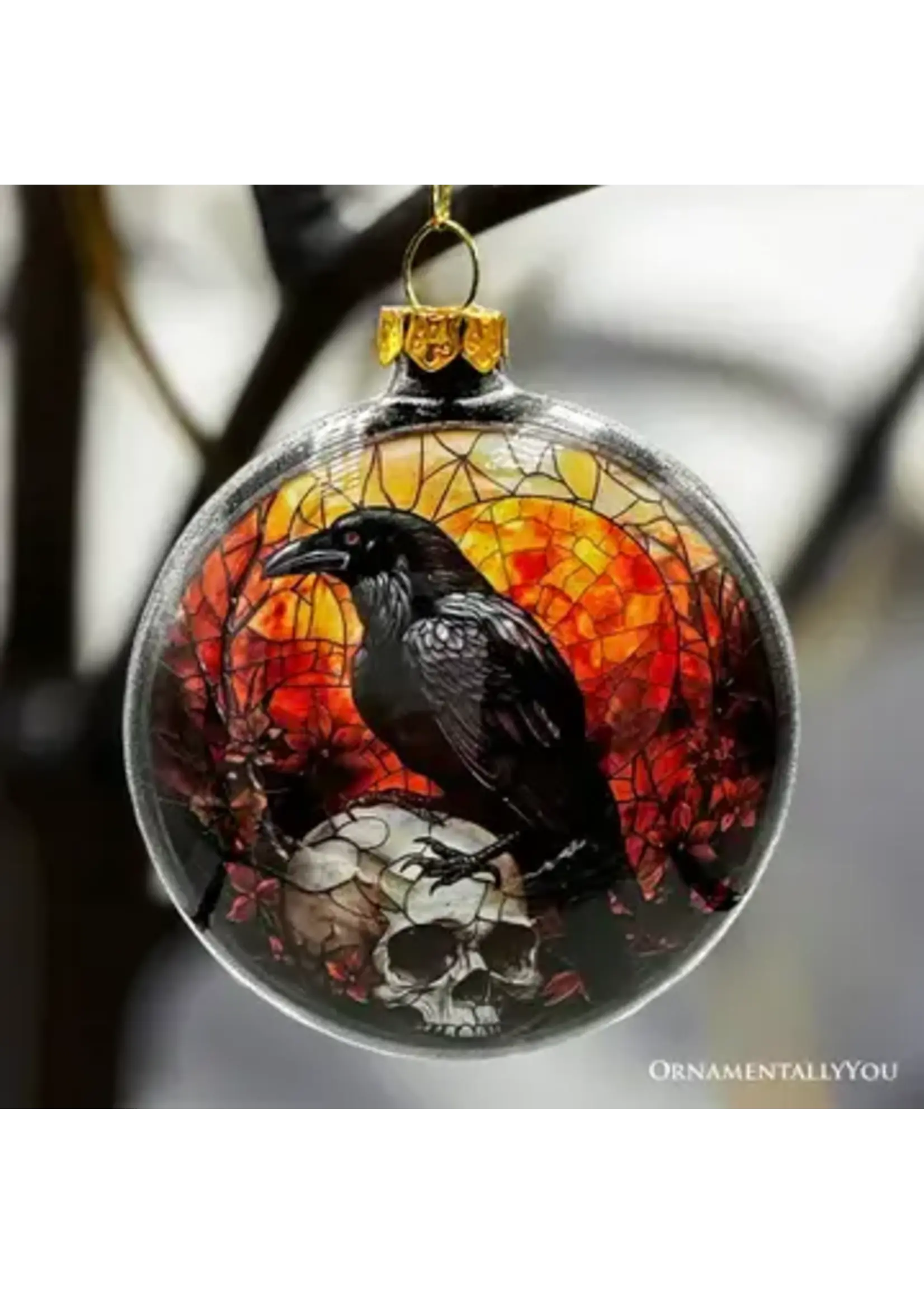 Ornament  Crow & Skull  G239
