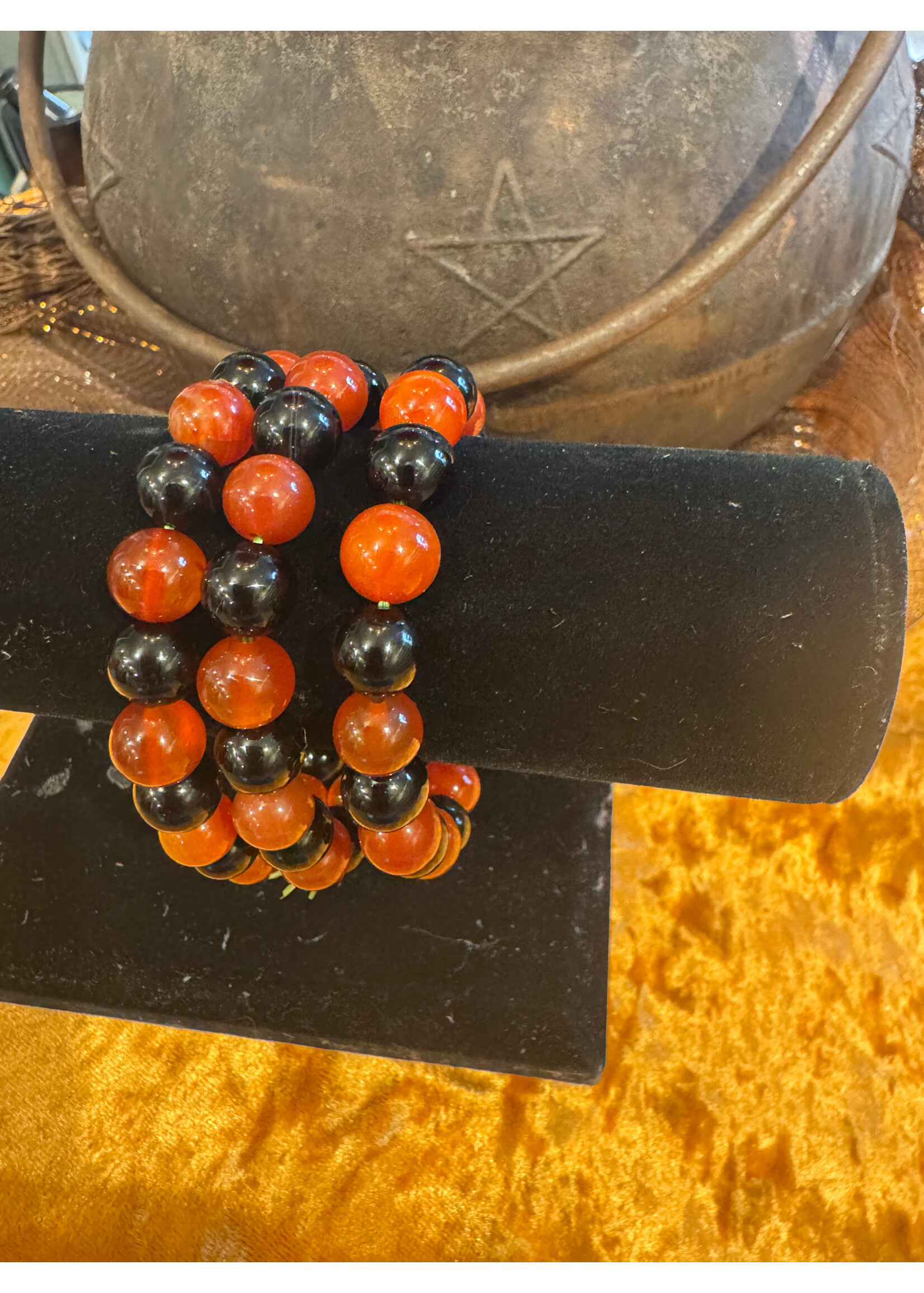 Black orange bracelets