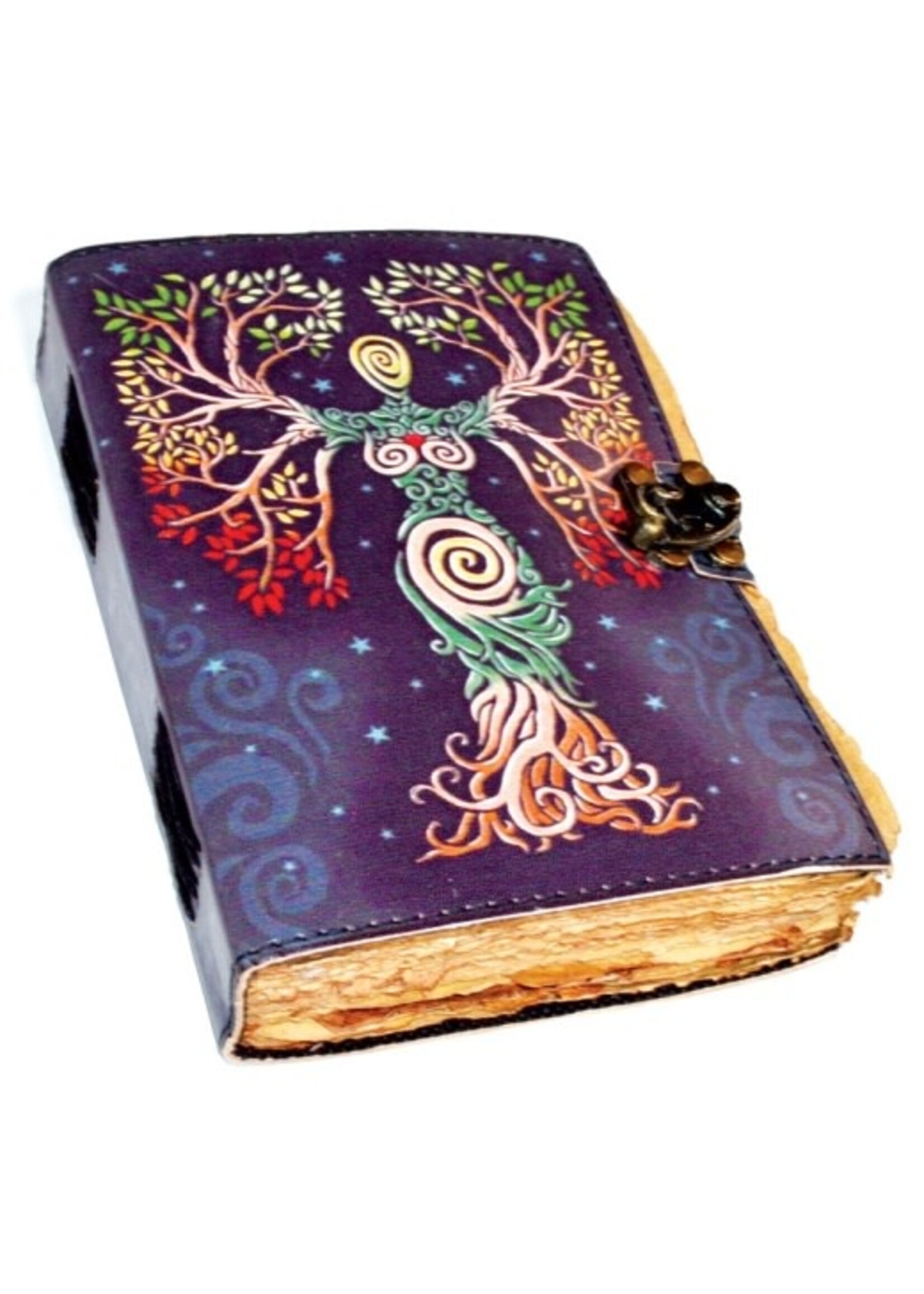 Book Of Shadows Goddess Aged  Leather w/latch