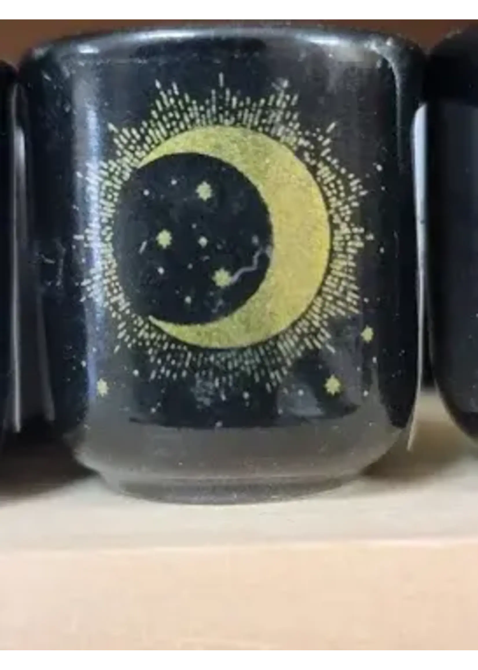 Chime Candle Holder Black Moon/Stars