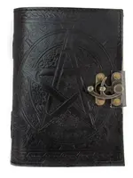 Book Of Shadows Pentacle 8x10" Leather & Latch