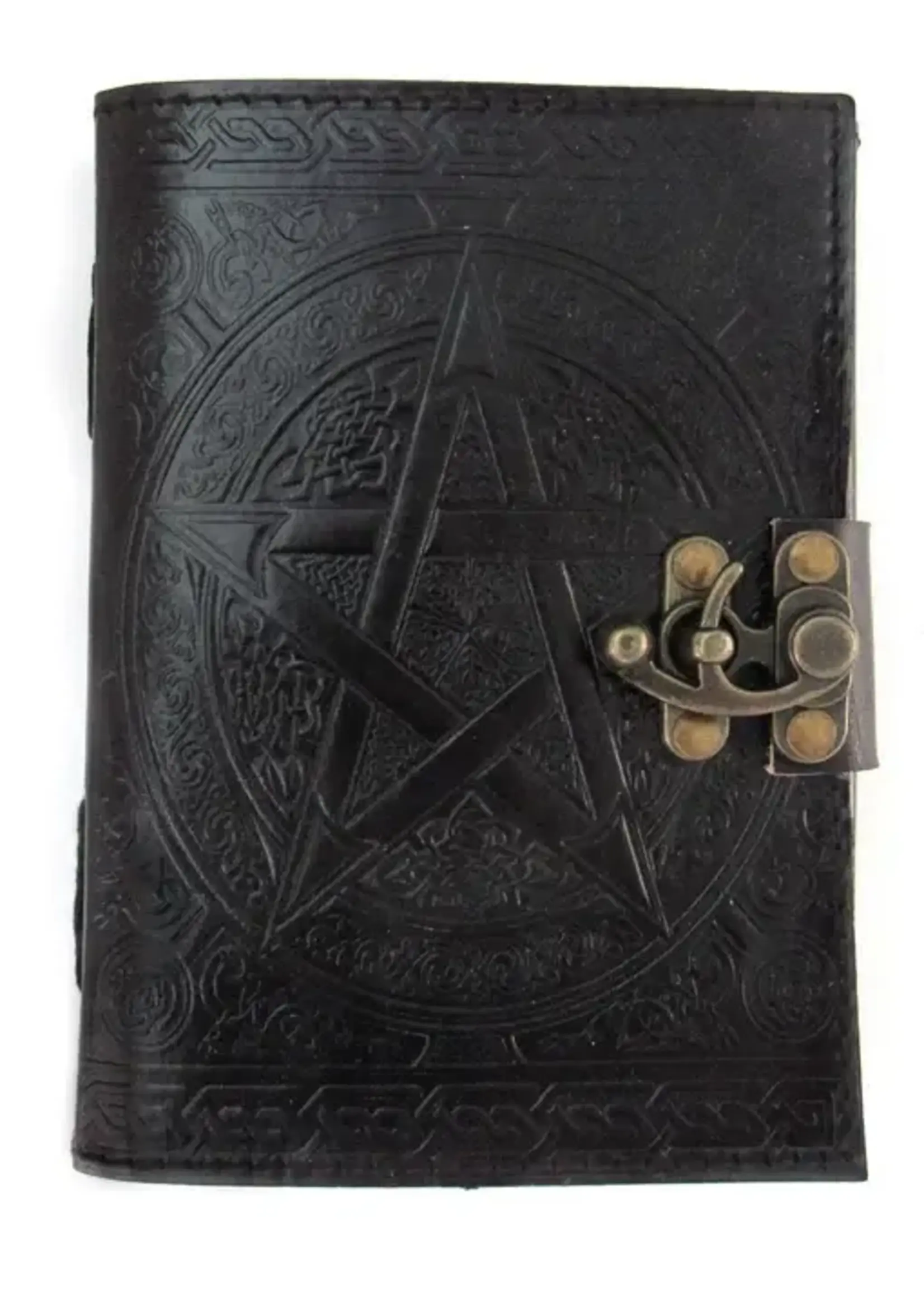 Book Of Shadows Pentacle 8x10" Leather & Latch