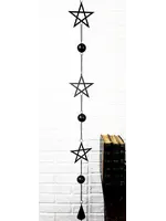 Wind Chime  Pentacle Black Coated Steel Metal