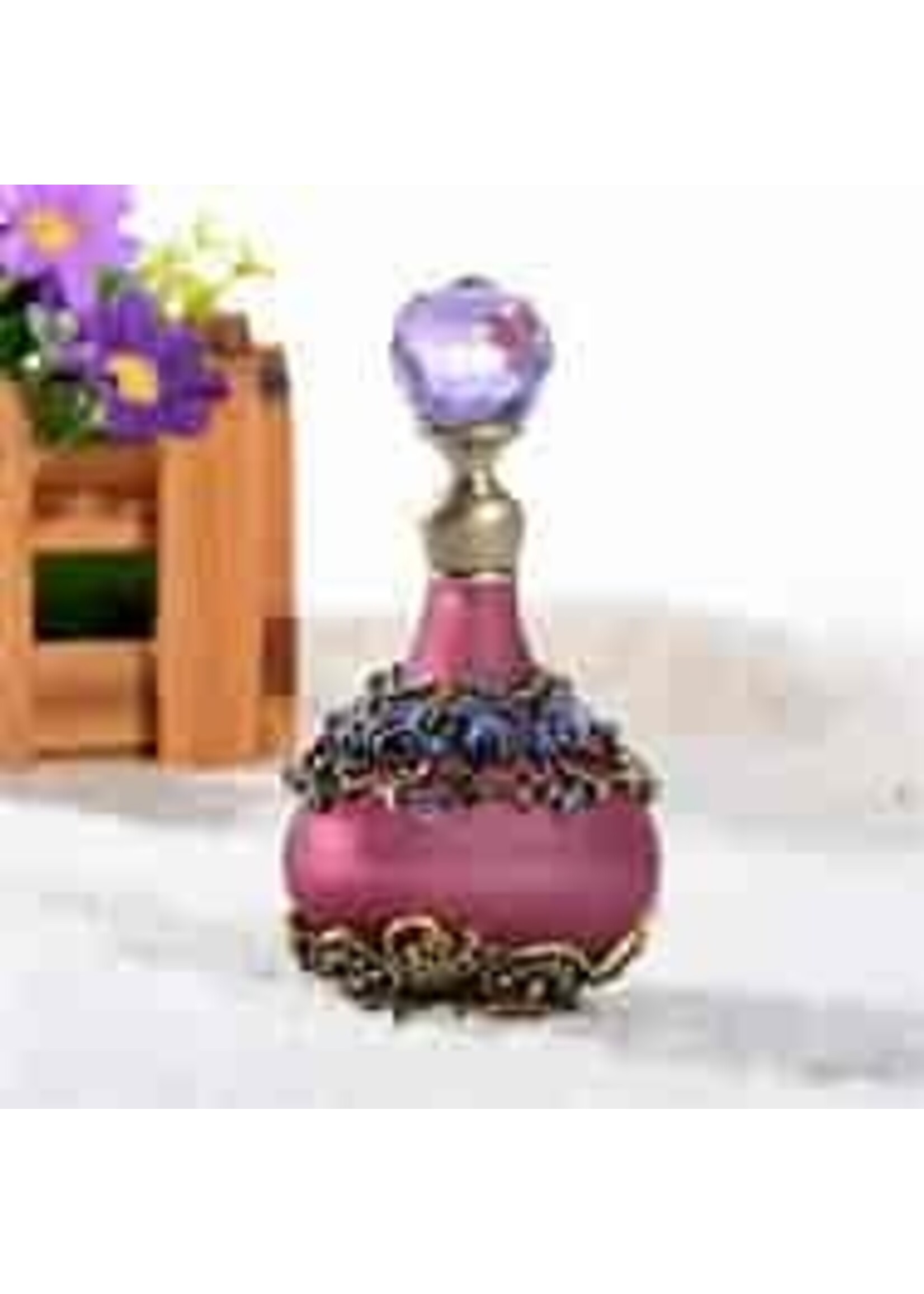 Perfume Bottle fancy flower n gems