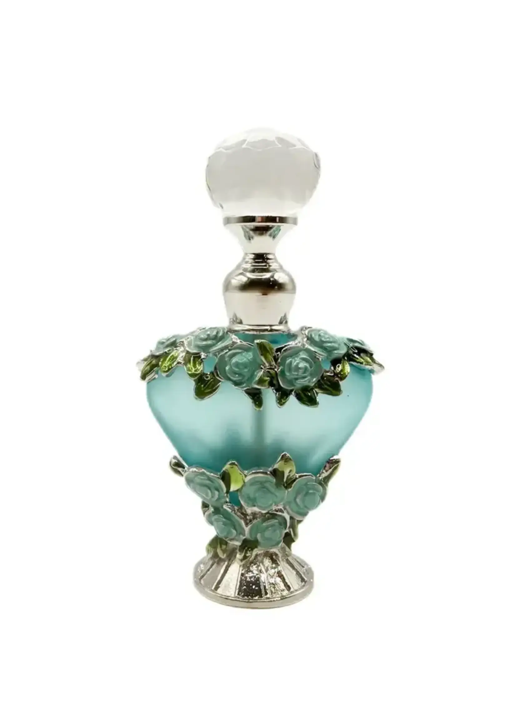 Perfume Bottle  Style 2  Blue Flowers