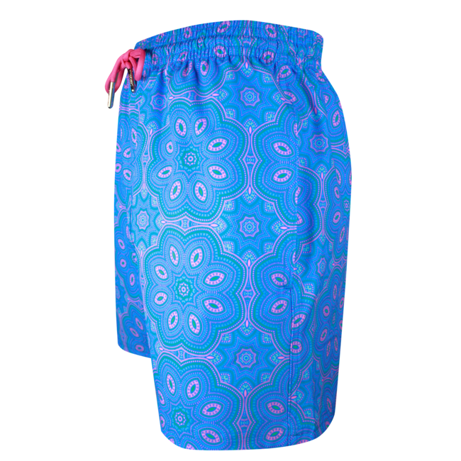 SWIMSHORT - CLASSIC CUT - BLUE AND PINK OVALS
