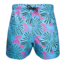 SWIMSHORT - CLASSIC CUT  - BLUE AND LEAVES