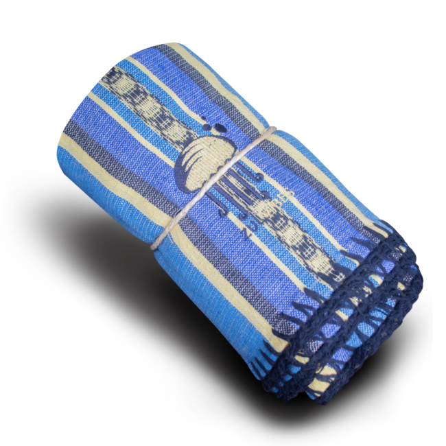 TOALLA/SORONGA - ARTESANAL - YELLOW & BLUE