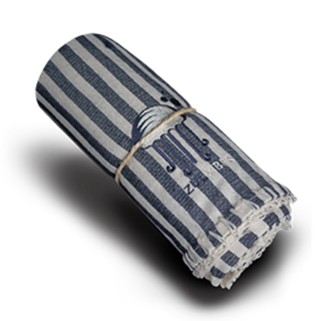 TOALLA/SORONGA - ARTESANAL - NAVY & WHITE