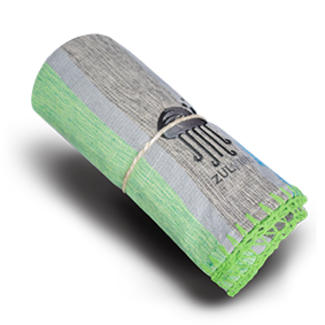 TOALLA/SORONGA - ARTESANAL- GREEN & GRAY