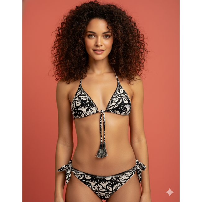 SWIMWEAR- BIKINI TRIANGLE - BLACK HIPPIE