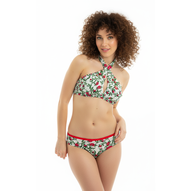 SWIMWEAR- BIKINI CROSSED - REVERSIBLE - WILD ROSES