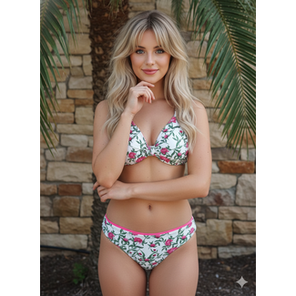 SWIMWEAR- BIKINI KNOT- REVERSIBLE - WILD ROSES