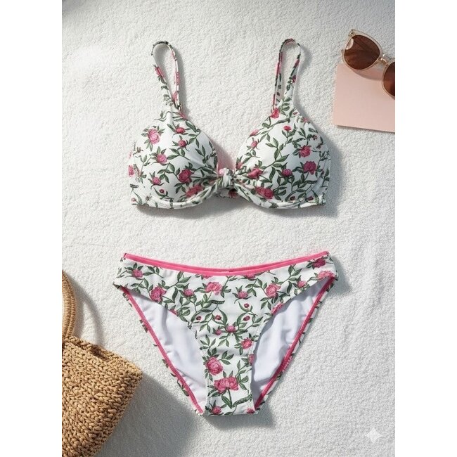 SWIMWEAR- BIKINI KNOT- REVERSIBLE - WILD ROSES