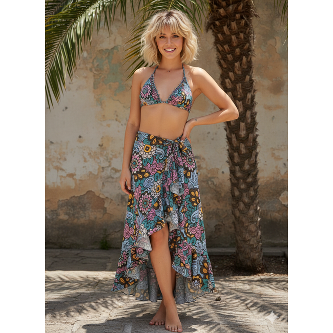 SKIRT BOLERO GROOVY FLOWERS