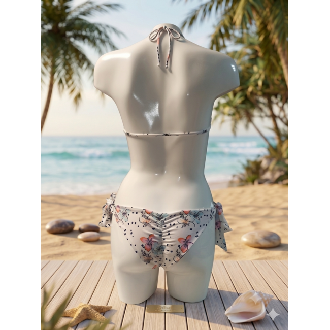 SWIMWEAR- BIKINI STRAPLESS - REVERSIBLE - HIBISCUS ROSE