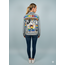 Corazon Partido JACKET - HAND-PAINTED DENIM JACKET - A Blue XLarge