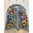 Corazon Partido JACKET - HAND-PAINTED DENIM JACKET - A Blue XLarge