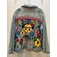 Corazon Partido JACKET - HAND-PAINTED DENIM JACKET - A Blue XLarge