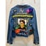 Corazon Partido JACKET - HAND-PAINTED DENIM JACKET - H Blue Large