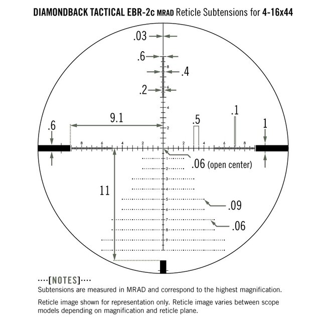 Vortex Diamondback Tactical FFP EBR-2C Riflescope 4-16X44mm