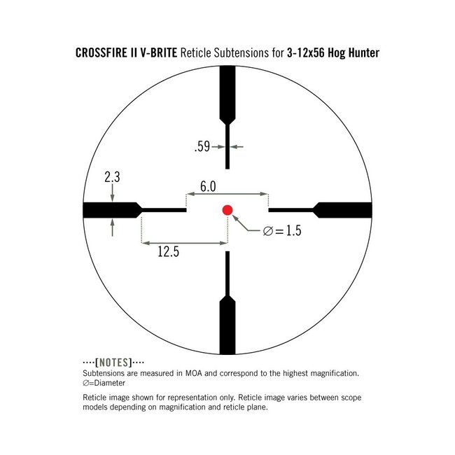 Vortex Crossfire II Hog Hunter V-Brite Riflescope 3-12X56mm