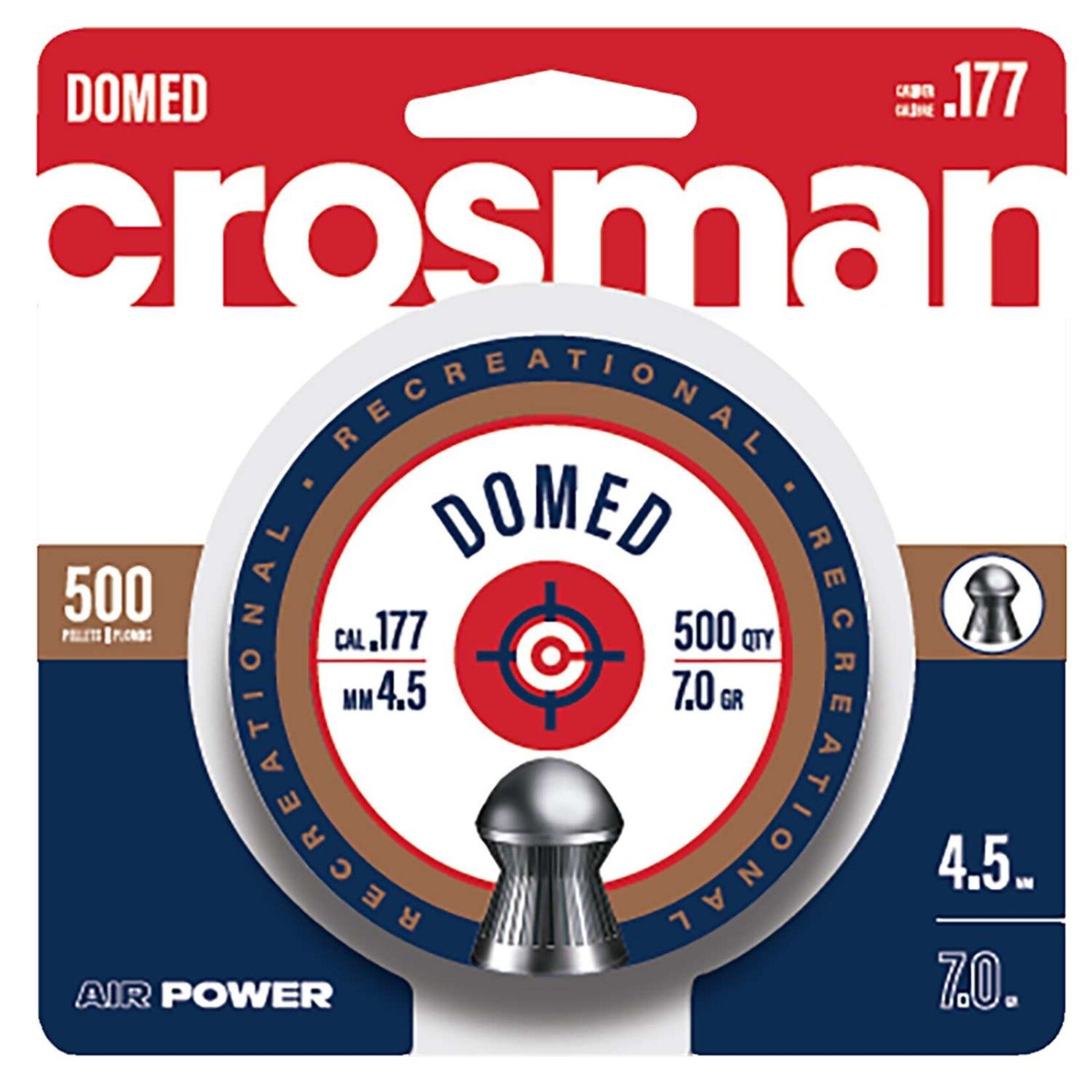 CROSMAN Plombs Crosman Domed 4.5Mm Cal.177 500/Qté