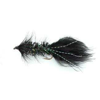 ETIC Mouche Etic Woolly Bugger Black Krystal Flash Hameçon #10