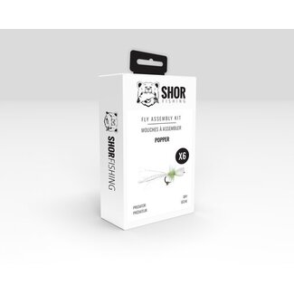 SHOR FISHING Shor Fishing Popper Fly Tying Kit White